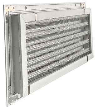 Preview: Lüftungsgitter 300 x 200 mm Aluminium eloxiert starke Ausführung mit Insektenschutz