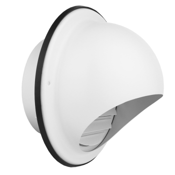 Luftkugel Edelstahl weiß mit Stutzen für Rohre DN 125