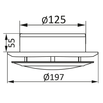 Skizze Zuluft Tellerventil PVC weiß System 125