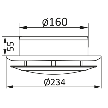 Skizze Zuluft Tellerventil PVC weiß System 160