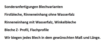 Blechvarianten Sonderkantungen