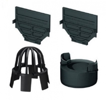 SET 7 x Entwässerungsrinne mit Edelstahlmaschenrost 1 Meter incl. Schnurwasserwaage und Zubehörset