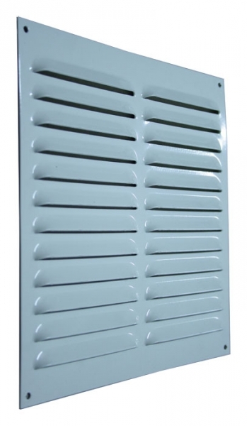 Kiemenblech, Lueftungsgitter Aluminium weiss 500 x 400 mm incl. Insektenschutz