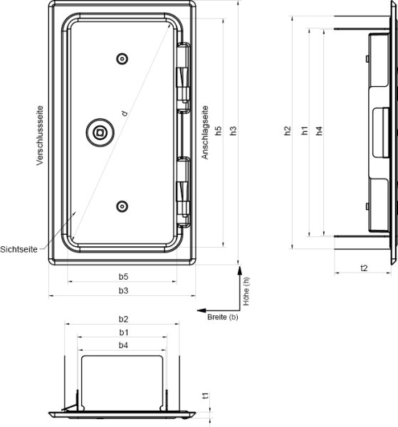 Kamintür Edelstahl Einbaumaß 10 x 24 cm, Upmann 10053