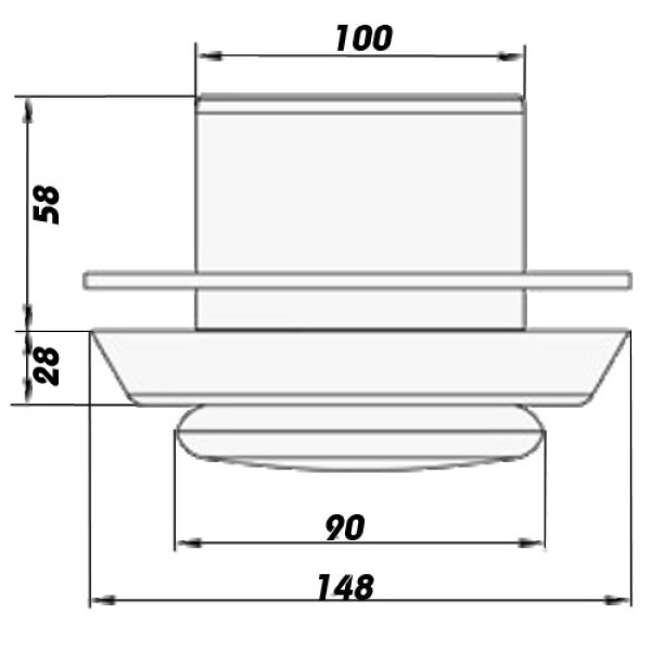 Skizze Abluftventil PVC weiß System 100