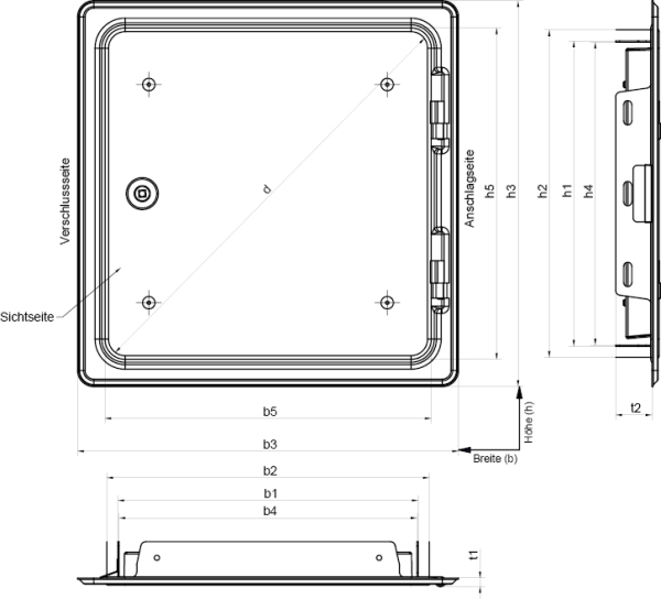 Kamintür verzinkt Einbaumaß 30 x 30 cm, Upmann 10162 30 x 30 cm