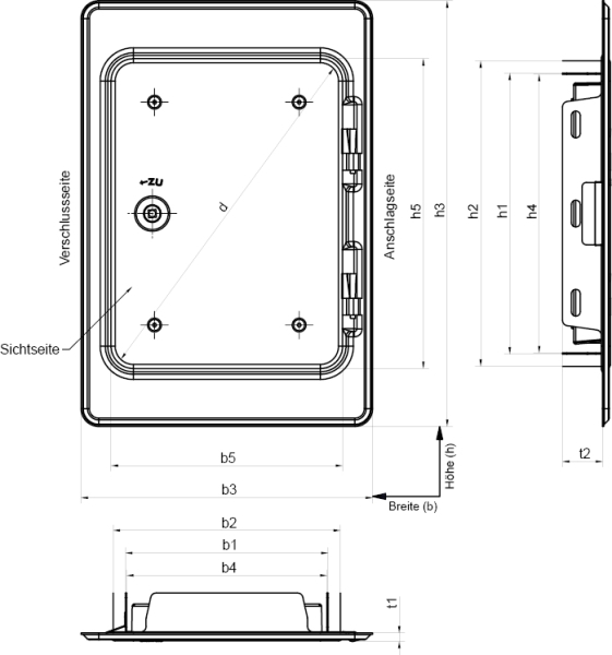 Kamintür verzinkt Einbaumaß 18 x 25 cm, Upmann 10250