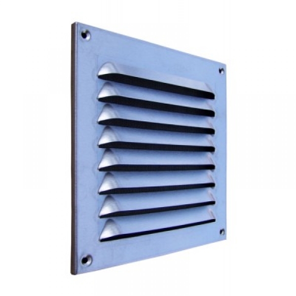Lüftungsgitter Edelstahl 200 x 200 mm mit Insektenschutz, Schrauben, Dübel