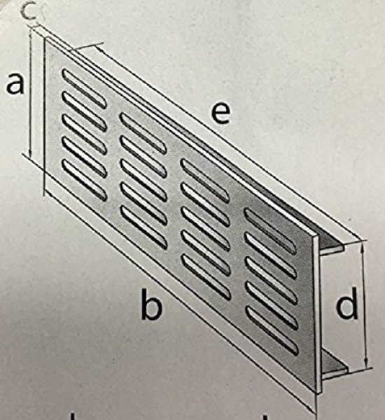 TROBAK - Stegblech Lüftungsgitter eloxiert 400 x 60 mm Heizkörperblech