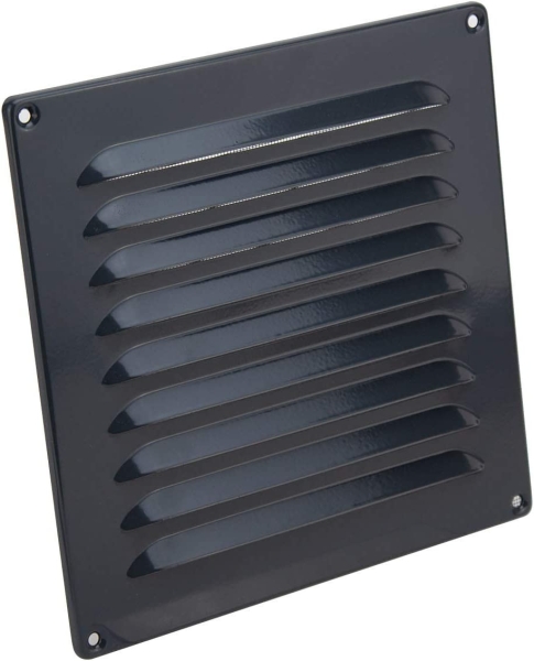 Lüftungsgitter Aluminium anthrazit 16 x 16 cm incl. Insektenschutz, Schrauben, Dübel