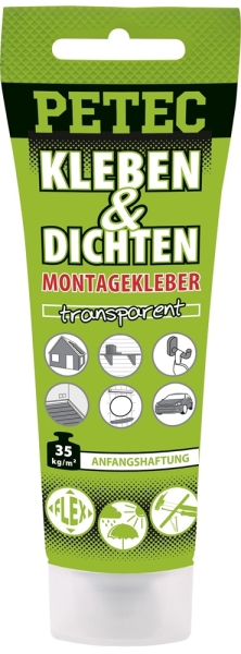 Petec, Kleben & Dichten Montagekleber transparent, Gebinde Größe Tube 80ml