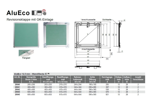 Datenblatt Alu ECO mit 12,5mm GKB-i Einlage