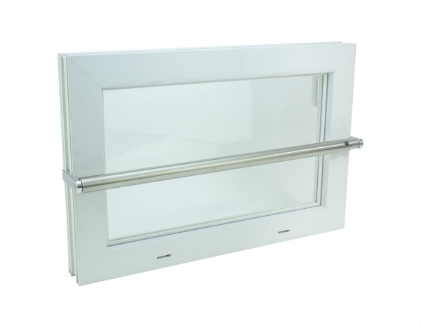 Kellerfenster weiss 80 x 40 Isolierverglasung 3.3 mit Komplett Set Sicherheitsstange