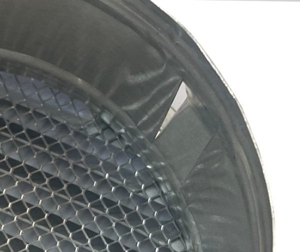 Lüftungsgitter Aluminium natur mit Stutzen DN 155-160 mm