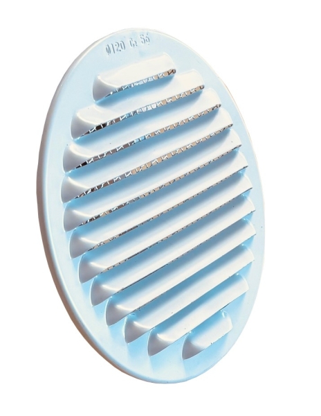 Variables Lueftungsgitter Aluminium weiss DN 180 für Rohre 125-160 mm