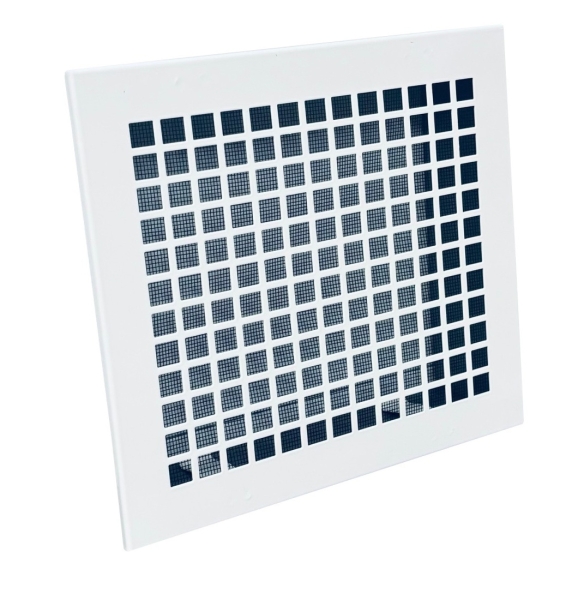 Lüftungsgitter Stahlblech 280 x 285 mm und Einbaurahmen