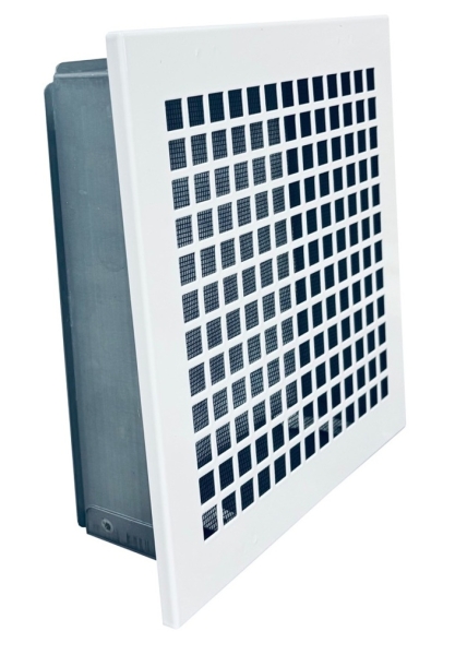 Lüftungsgitter Stahlblech 280 x 285 mm und Einbaurahmen