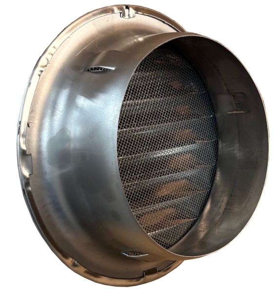 Lüftungsgitter Edelstahl Rund Stutzen DN 80mm, Schaumgummidichtung