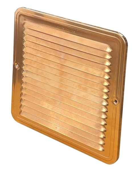 Lüftungsgitter aus Kupfer 230 x 230 mm, incl. Insektenschutz, Edelstahlschrauben und Dübel