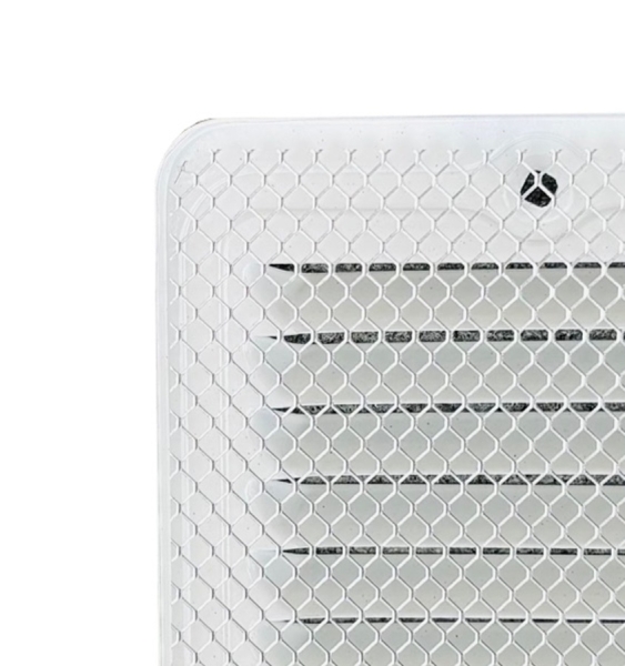 Rückseite Lüftungsgitter Aluminium weiß rechteckig 150 x 150 mm