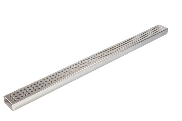 Entwässerungsrinne, Poolentwässerungsrinne Edelstahl 1 Meter superflach V4A stream