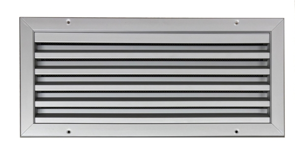 Lüftungsgitter 600 x 300 mm Aluminium eloxiert starke Ausführung mit Insektenschutz