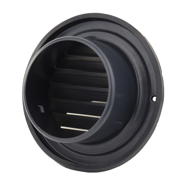 Luftkugel Edelstahl schwarz mit Stutzen für Rohre DN 160