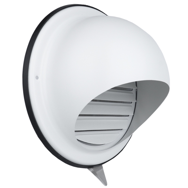 Luftkugel Edelstahl weiß mit Stutzen für Rohre DN 160