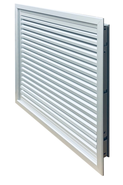 Revisionslüftungsgitter 500 x 400mm Aluminium eloxiert, Blickdicht, Klickverschluss