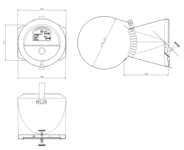 Zugbegrenzer Z5 mit Rauchrohradapter, Edelstahl V2A