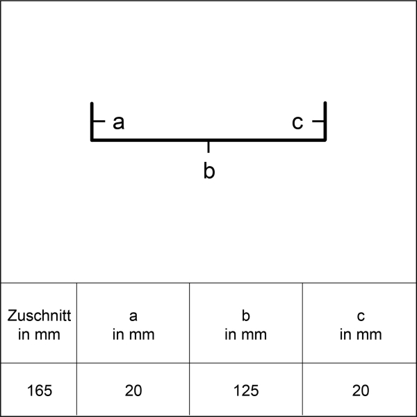 U- Profil 20 x 125 x 20mm Aluminium anthrazit Länge 1,25 Meter