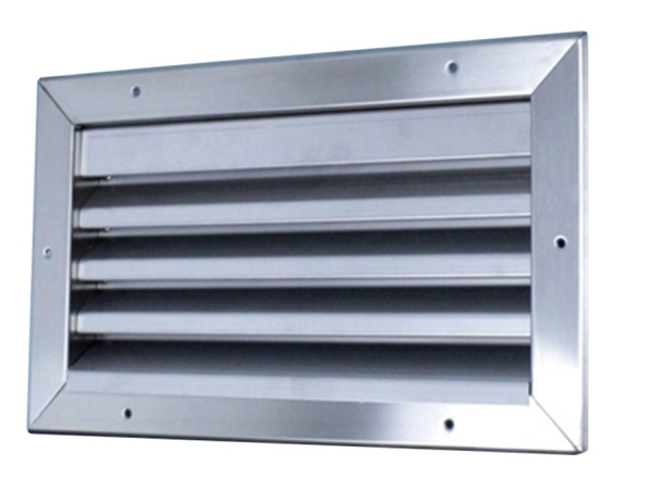 Lamellengitter feststehend aus Edelstahl 30 x 30 cm