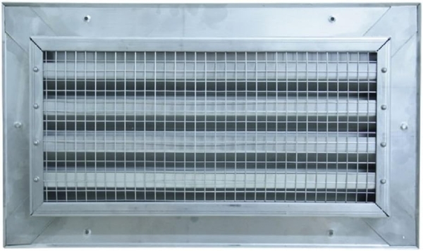 Lamellengitter feststehend aus Edelstahl 30 x 30 cm