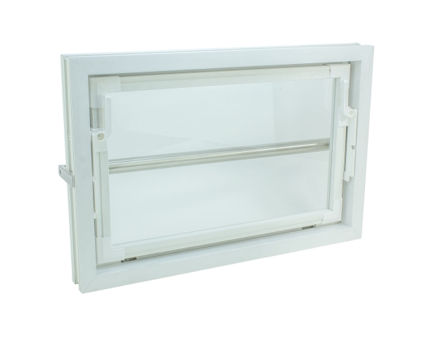 Kellerfenster weiss 80 x 40 Isolierverglasung 3.3 mit Komplett Set Sicherheitsstange