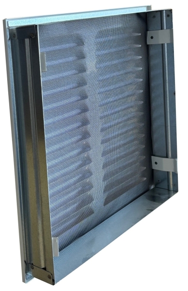 Lüftungsgitter mit Lamellen 430 x 440 mm und Einbaurahmen
