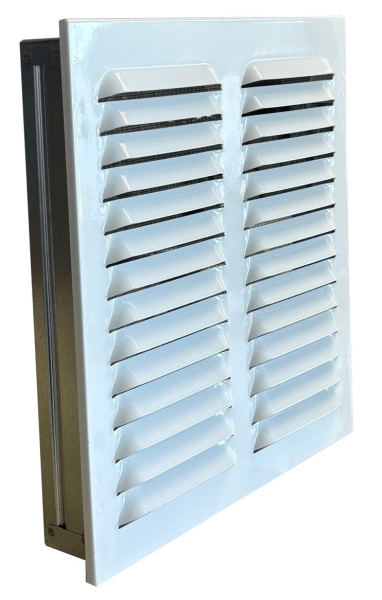Lüftungsgitter mit Lamellen 430 x 440 mm und Einbaurahmen
