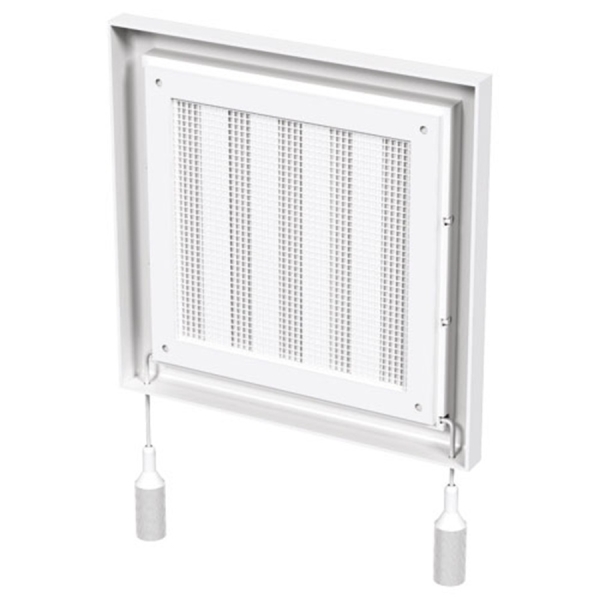 Lüftungsgitter weiss Kunststoff 187 x 187mm verschließbar