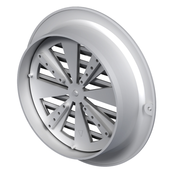 Lüftungsgitter Kunststoff weiß verstellbar Stutzen DN 100mm