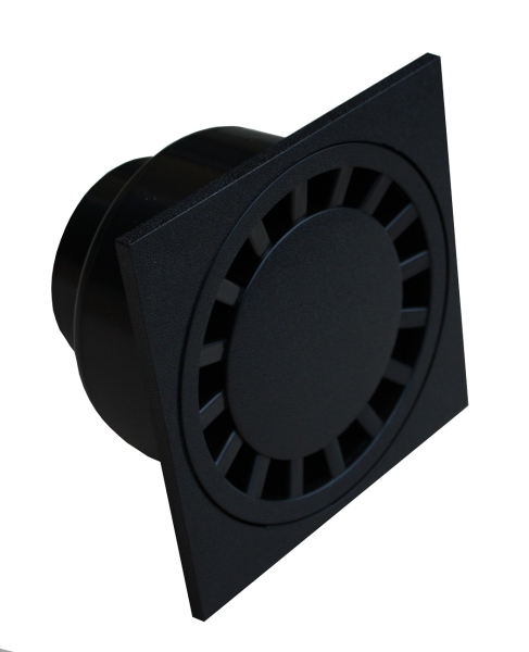 Hofablauf 20 x 20 cm schwarz senkrechter Abgang DN 110