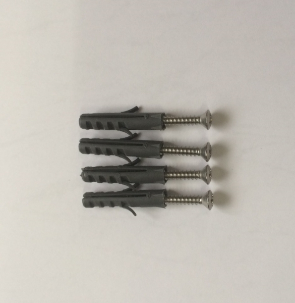 Edelstahlschrauben mit Dübel Durchmesser 6mm (Inhalt 4 Stck.)