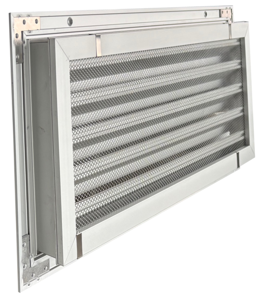 Lüftungsgitter 600 x 300 mm Aluminium eloxiert starke Ausführung mit Insektenschutz