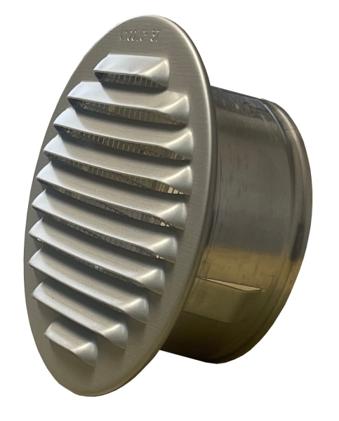 Lüftungsgitter Aluminium eloxiert mit Stutzen DN 115- 120 mm