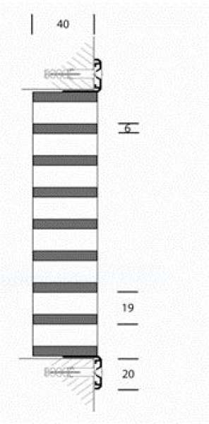 Lamellengitter feuerhemmend 200 x 200mm