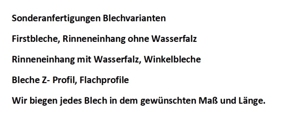 Blechvarianten Sonderkantungen