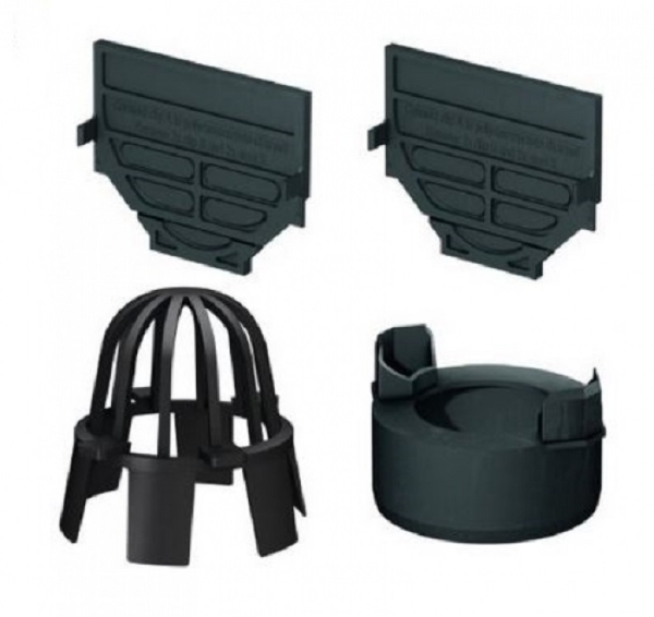 SET 7 x Entwässerungsrinne mit Edelstahlmaschenrost 1 Meter incl. Schnurwasserwaage und Zubehörset